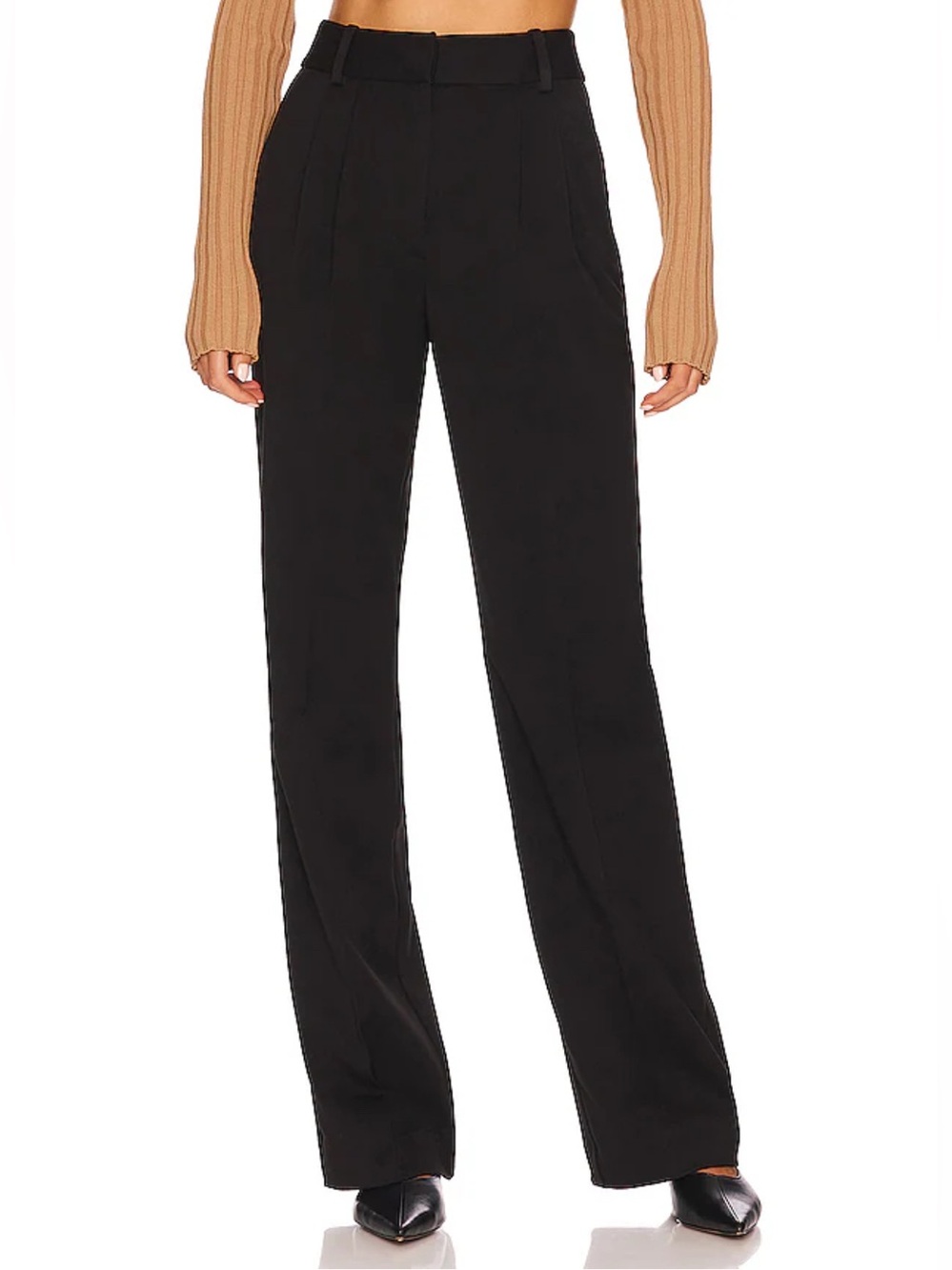 Favorite Daughter The Favorite Pant Black Wide Leg Tailored Trousers Size 4 $218